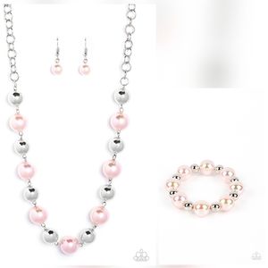 A DREAMSCAPE Come True: Necklace and Bracelet matching Pink and Silver set!